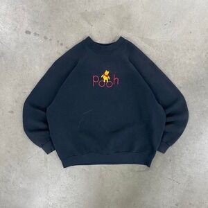 Vintage 80s Pooh Bear Disney Fruit of the Loom Embroidery Crewneck Sweatshirt XL